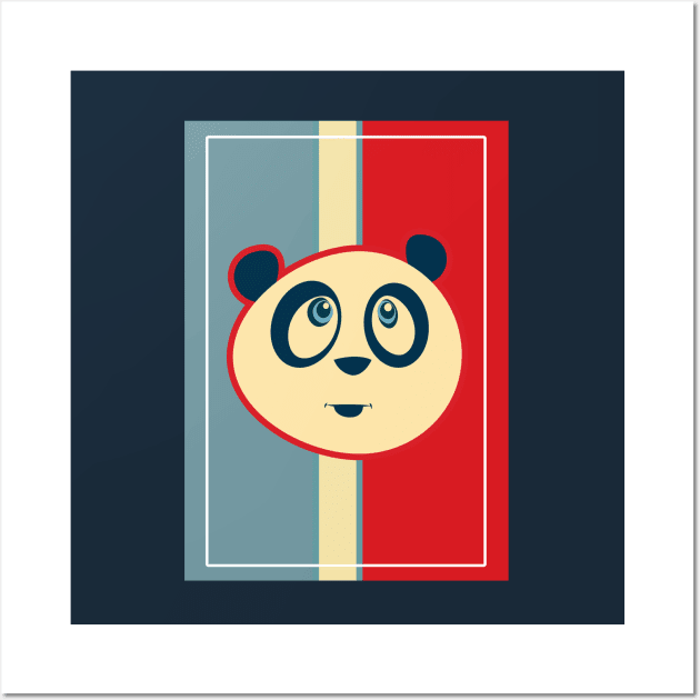 Panda Retro 3 Wall Art by adamzworld